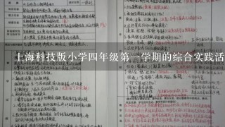 上海科技版小学4年级第1学期的综合实践活动教案