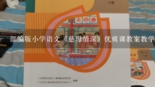 部编版小学语文《慈母情深》优质课教案教学设计