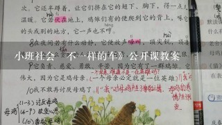 小班社会巜不1样的车》公开课教案