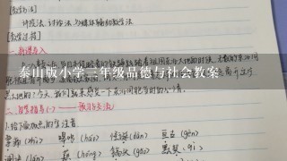 泰山版小学3年级品德与社会教案