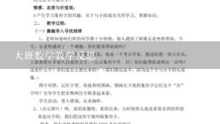 大班数学教学反思