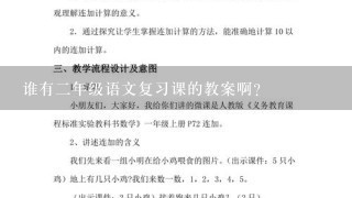 谁有2年级语文复习课的教案啊？