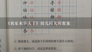 《我家来客人了》幼儿园大班教案