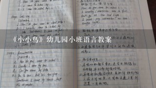 《小小鸟》幼儿园小班语言教案