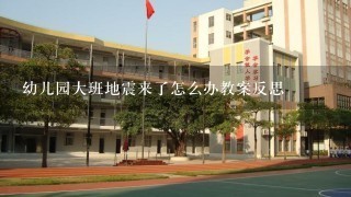 幼儿园大班地震来了怎么办教案反思