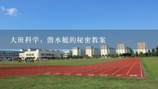 大班科学：潜水艇的秘密教案