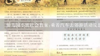 幼儿园小班社会教案:乘着汽车去郊游活动反思