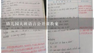 幼儿园大班语言公开课教案