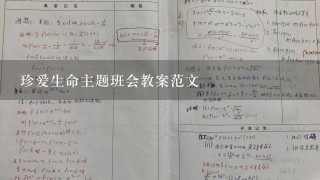 珍爱生命主题班会教案范文