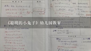 《聪明的小兔子》幼儿园教案