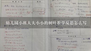 幼儿园小班大大小小的树叶教学反思怎么写