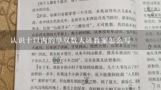 认识十以内的单双数大班教案怎么写