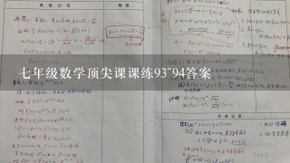 7年级数学顶尖课课练93~94答案