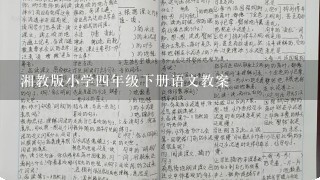 湘教版小学4年级下册语文教案