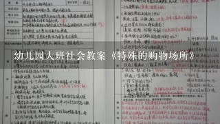 幼儿园大班社会教案《特殊的购物场所》