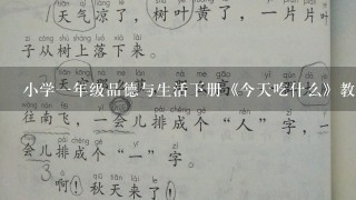 小学1年级品德与生活下册《今天吃什么》教案