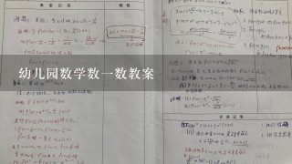 幼儿园数学数1数教案