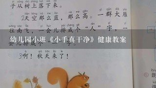 幼儿园小班《小手真干净》健康教案