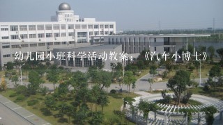 幼儿园小班科学活动教案：《汽车小博士》