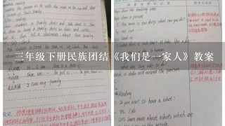 3年级下册民族团结《我们是1家人》教案