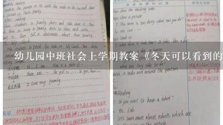 幼儿园中班社会上学期教案《冬天可以看到的树叶》含