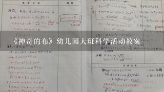 《神奇的布》幼儿园大班科学活动教案