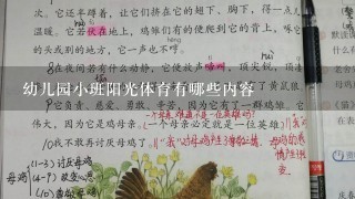 幼儿园小班阳光体育有哪些内容