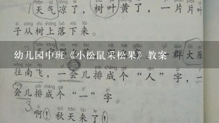 幼儿园中班《小松鼠采松果》教案