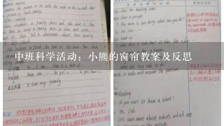 中班科学活动：小熊的窗帘教案及反思