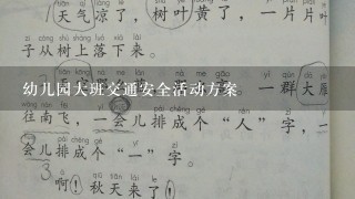 幼儿园大班交通安全活动方案