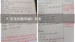 《 常见的酸和碱》教案