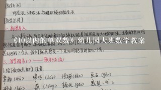 《10以内的单双数》幼儿园大班数学教案