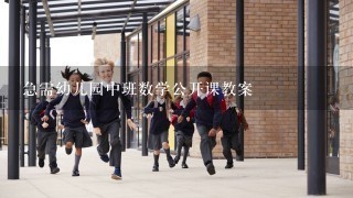 急需幼儿园中班数学公开课教案