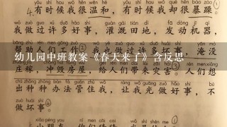 幼儿园中班教案《春天来了》含反思