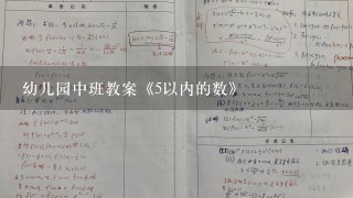 幼儿园中班教案《5以内的数》