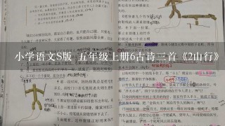 小学语文S版 5年级上册6古诗3首《2山行》优质课公开课教案教师资格证面试试讲教案