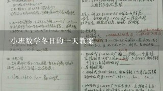 小班数学冬日的1天教案