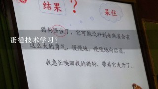 蛋糕技术学习？