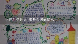 小班科学教案:哪些东西能运水