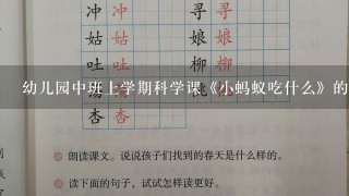 幼儿园中班上学期科学课《小蚂蚁吃什么》的教案