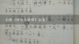 小班《神奇小厨师》教案？