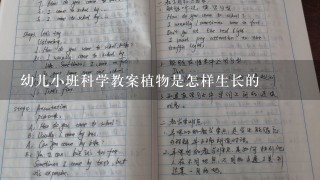 幼儿小班科学教案植物是怎样生长的