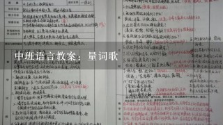 中班语言教案：量词歌