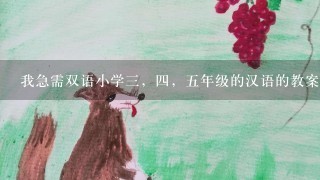 我急需双语小学3，4，5年级的汉语的教案，大家帮我吧 谢谢