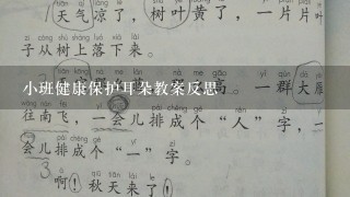 小班健康保护耳朵教案反思