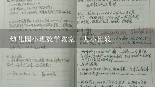 幼儿园小班数学教案：大小比较