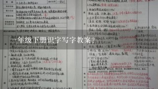 1年级下册识字写字教案？