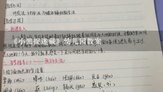 《小黑捉迷藏》幼儿园教案