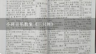 小班音乐教案《3只熊》