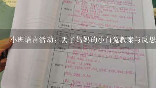 小班语言活动：丢了妈妈的小白兔教案与反思